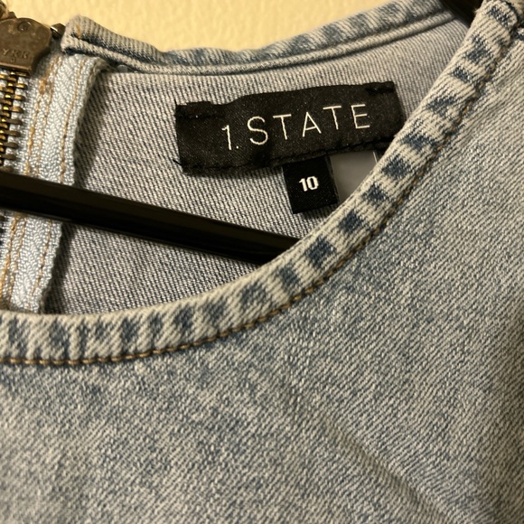 1. State Light Blue Denim Top - Picture 2 of 4